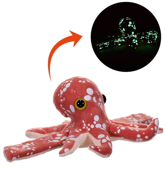 Huggers-Glow In the Dark Octopus Stuffed Animal 8"