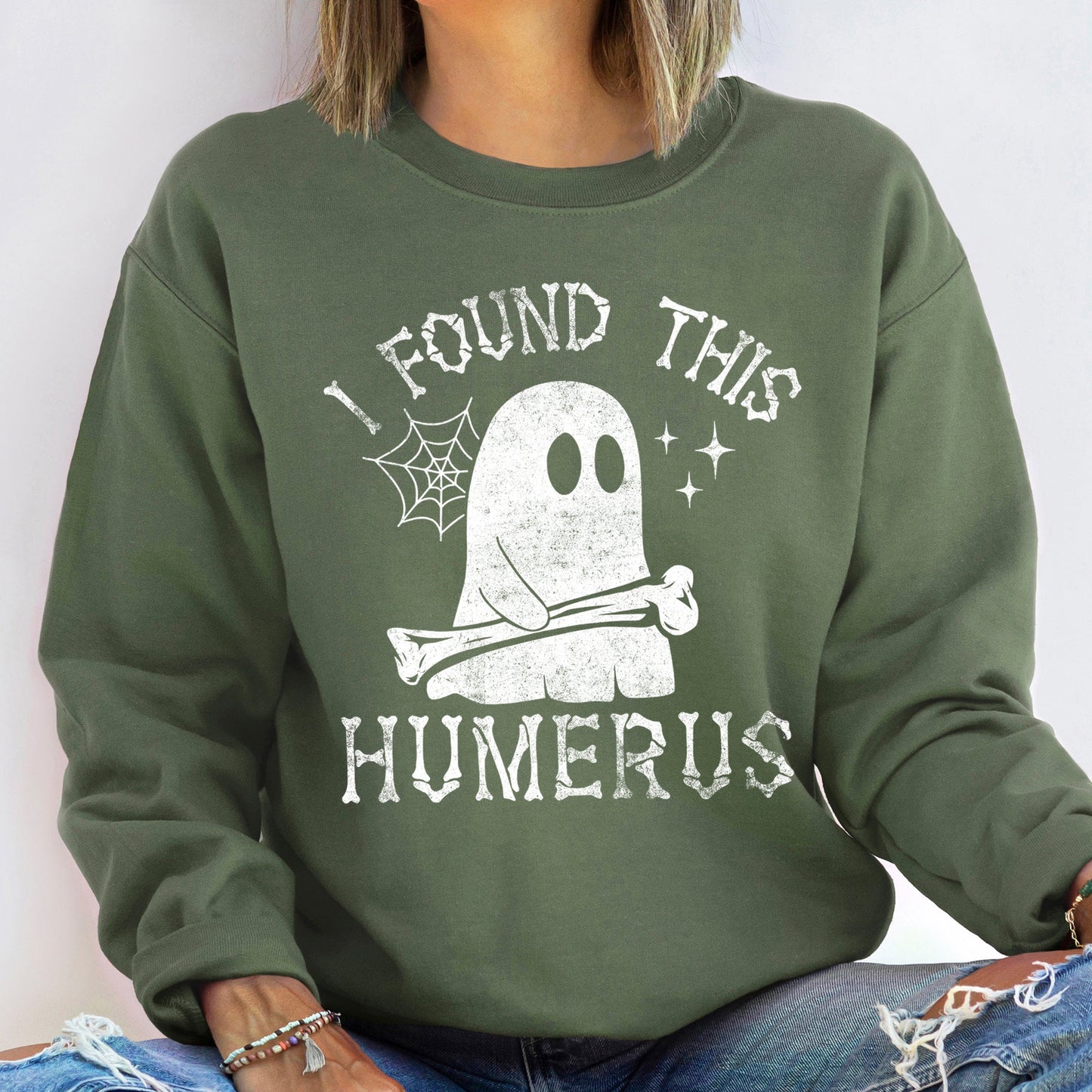 Humerus Ghost Vintage Halloween Sweatshirt