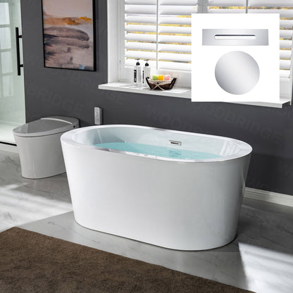WOODBRIDGE BTA0088 56" Acrylic Freestanding Bathtub Contemporary Soaking Tub