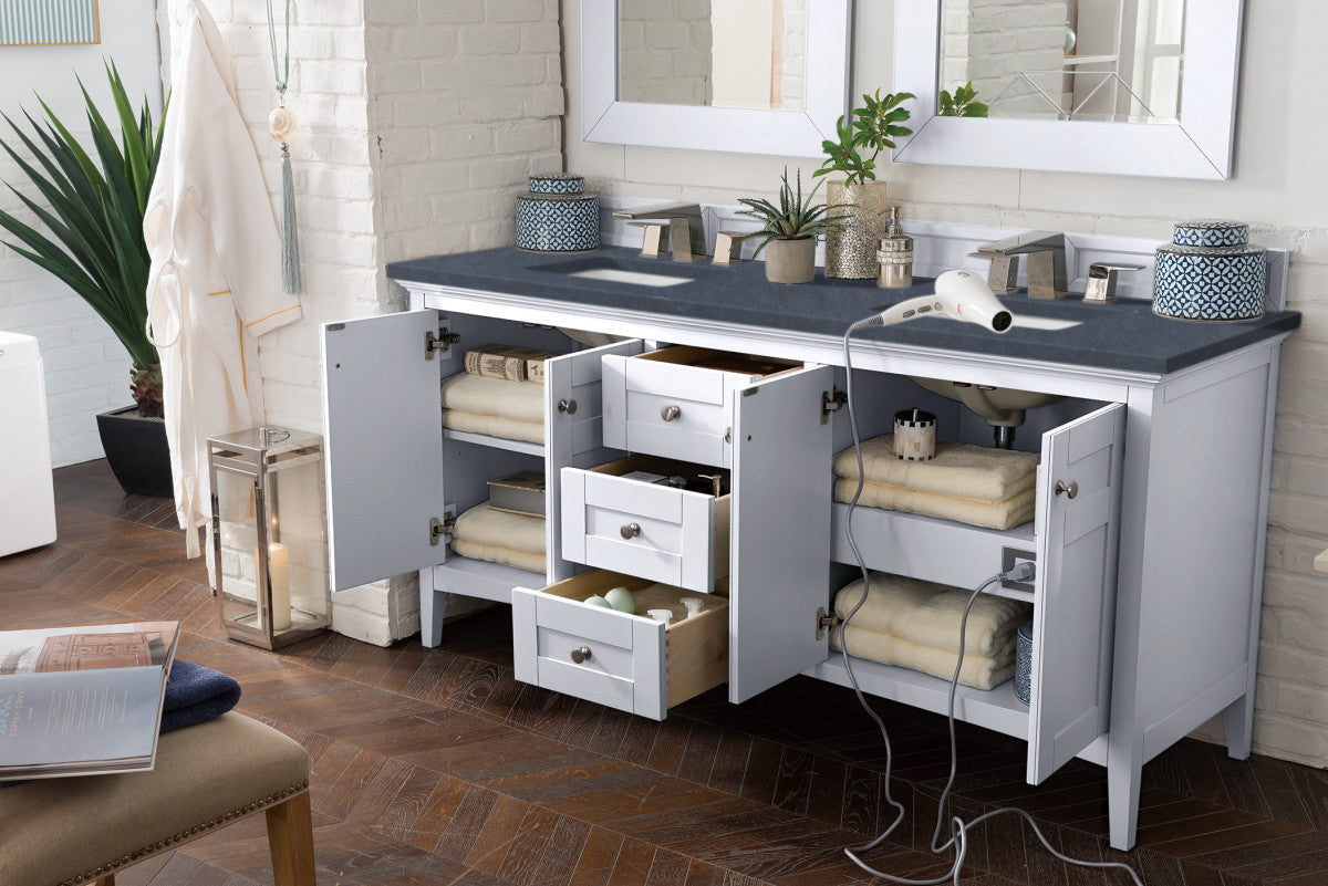 Palisades 72" Double Vanity Cabinet, Bright White
