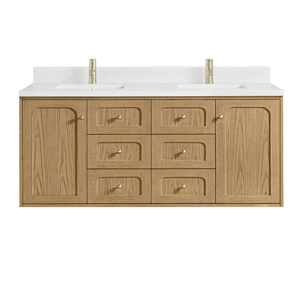 Laurent 60" Double Vanity, Light Natural Oak