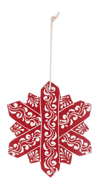 Hand Painted Snowflake Ornament -