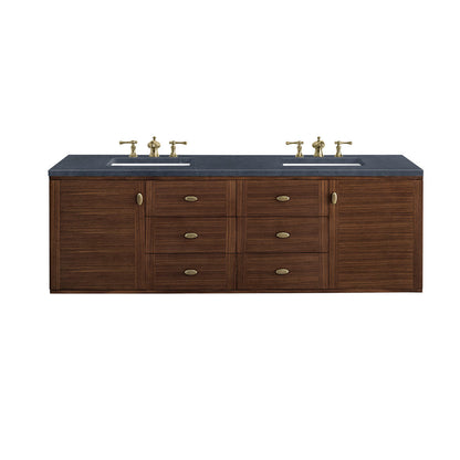 Amberly 72" Double Vanity Cabinet, Mid-Century Walnut