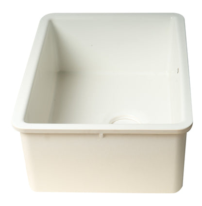 ALFI brand  AB2317 23" White Fireclay Undermount Kitchen Sink