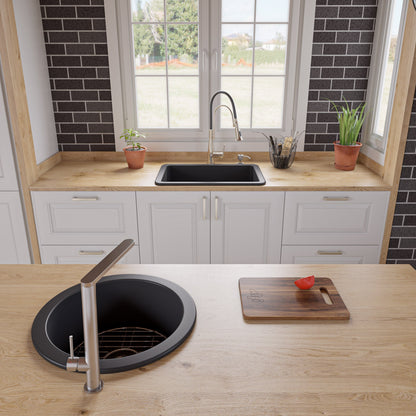 ALFI brand ABF2718UD 27" x 18" Fireclay Undermount / Drop In Firelcay Kitchen Sink