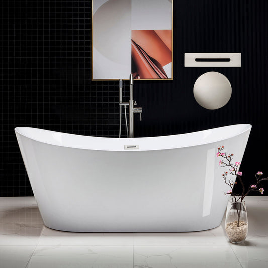 WOODBRIDGE 71" Acrylic Freestanding Bathtub Contemporary Soaking Tub