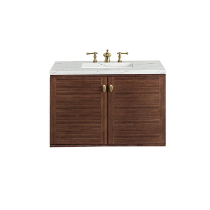Amberly 36" Single Vanity Cabinet, Mid-Century Walnut
