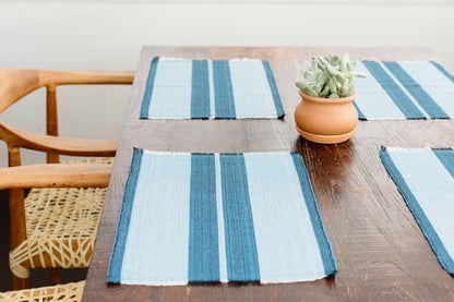 Woven Cotton Dining Placemat | Ocean Blue