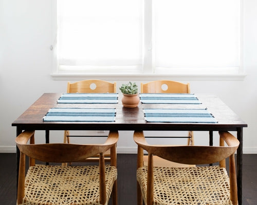 Woven Cotton Dining Placemat | Ocean Blue