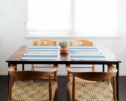 Woven Cotton Dining Placemat | Ocean Blue