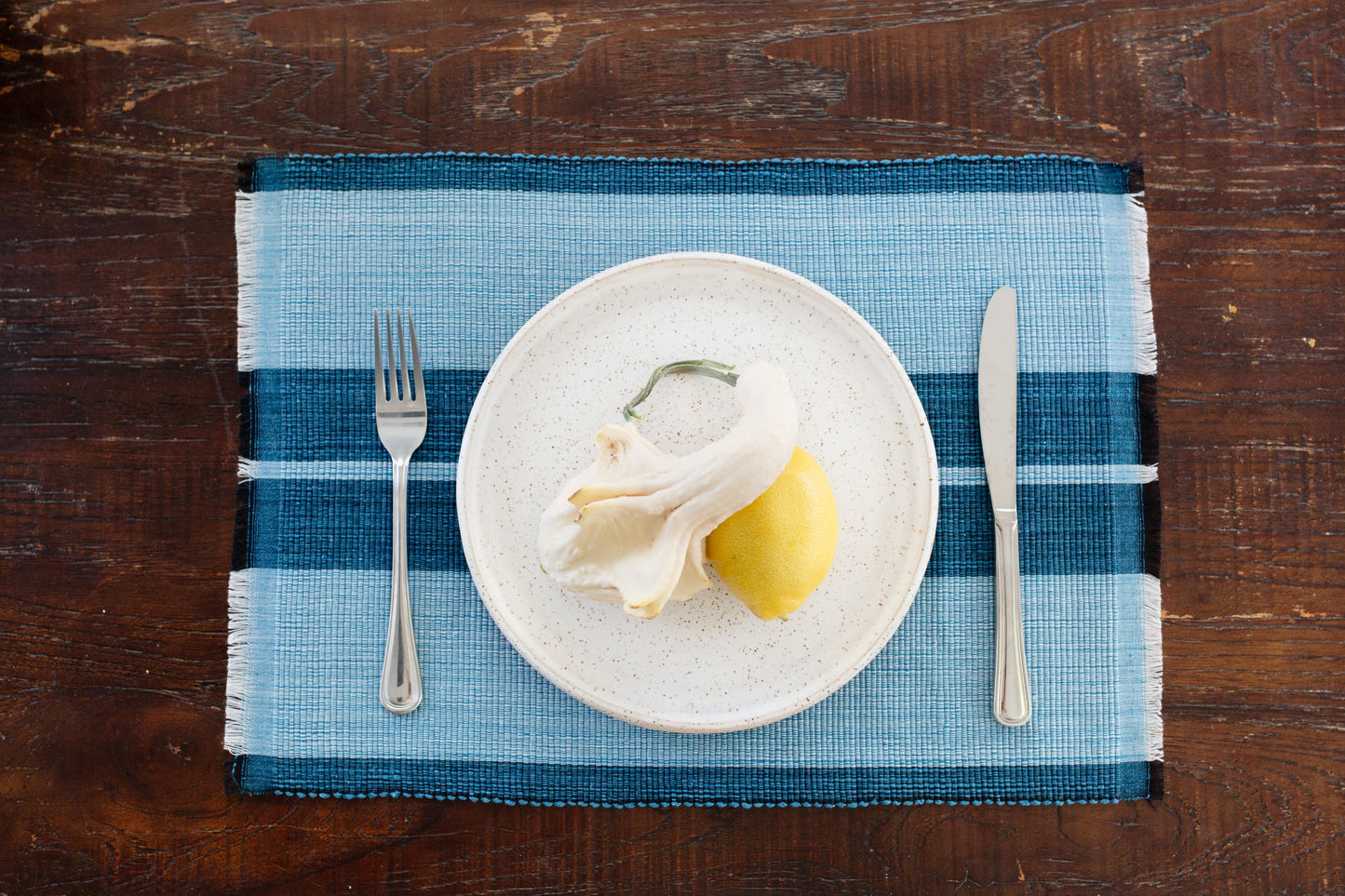 Woven Cotton Dining Placemat | Ocean Blue