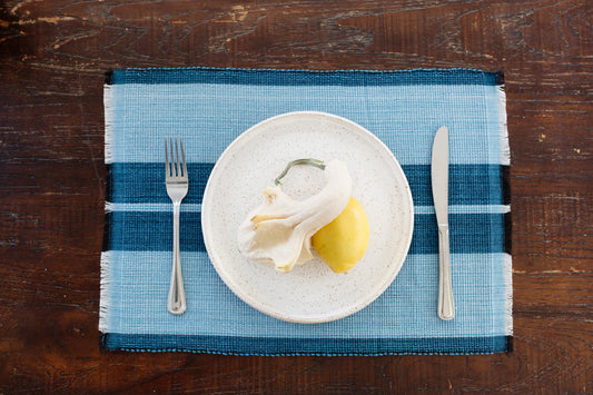 Woven Cotton Dining Placemat | Ocean Blue