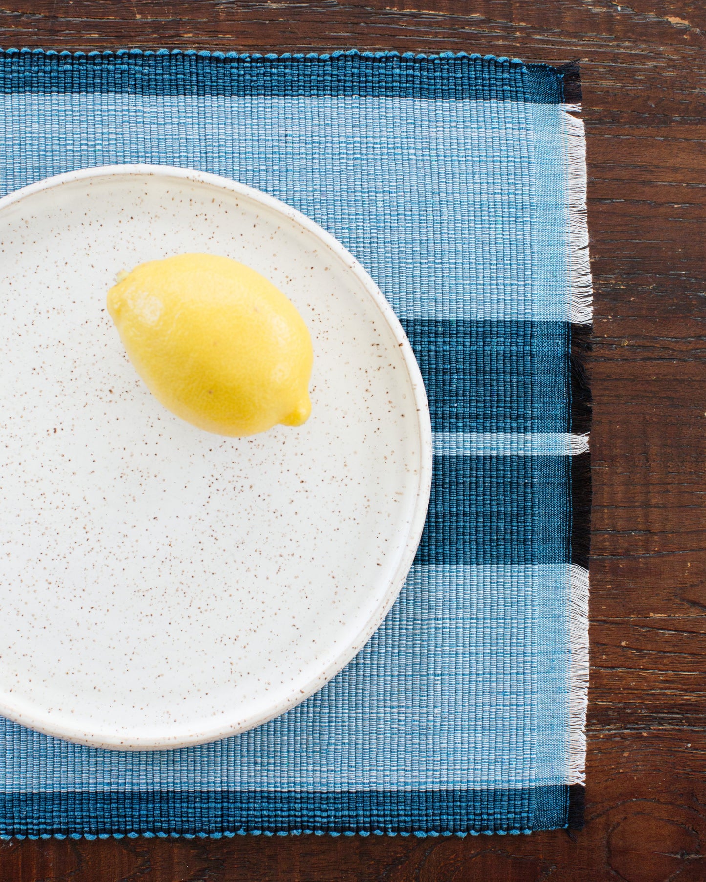 Woven Cotton Dining Placemat | Ocean Blue