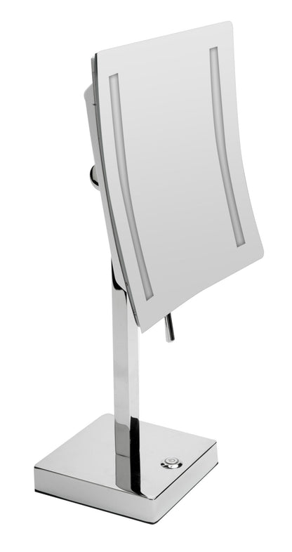 ALFI brand ABM8FLED Tabletop Square 8" 5x Magnifying Cosmetic Mirror with Light