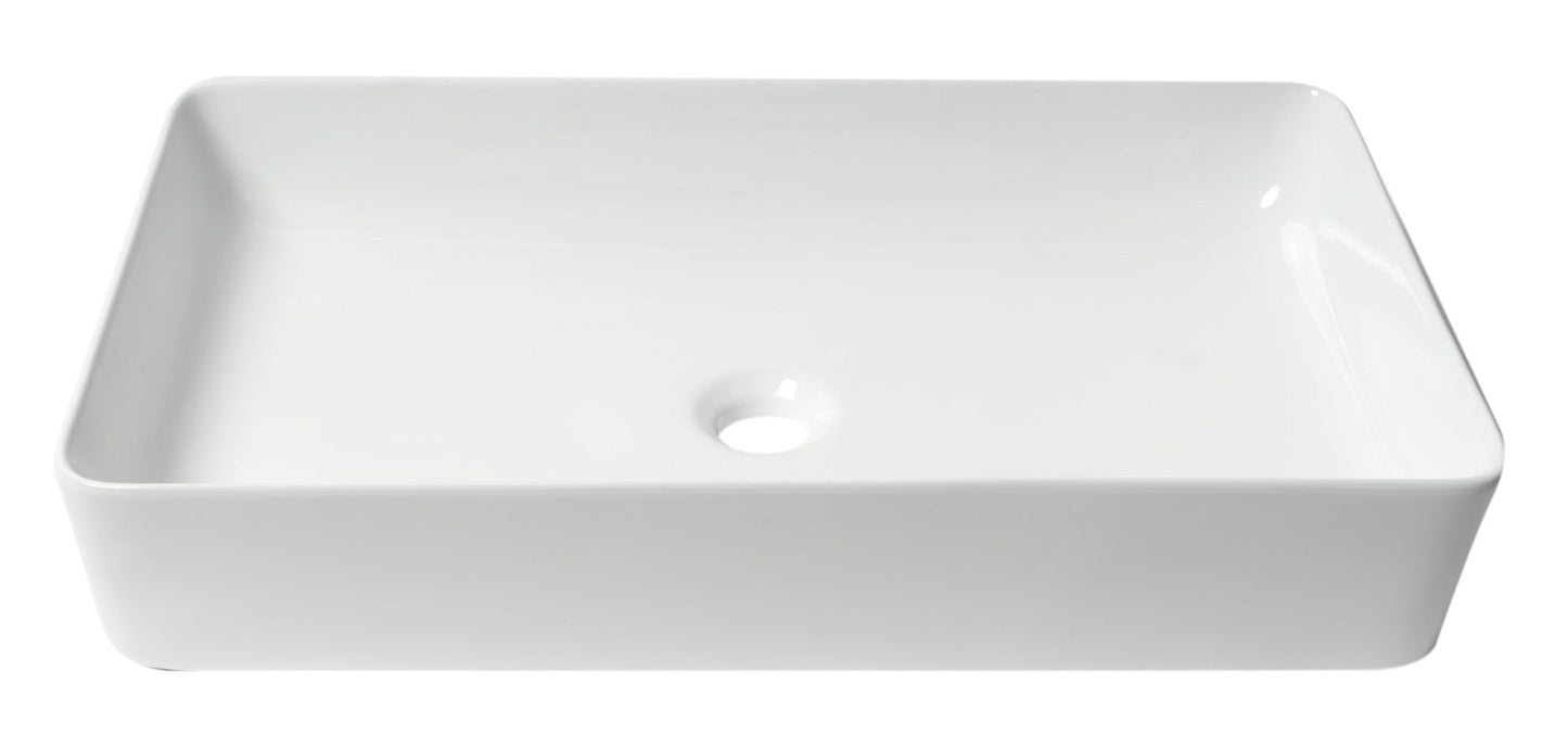 ALFI brand ABC902 24" Modern Rectangular Above Mount Ceramic Sink