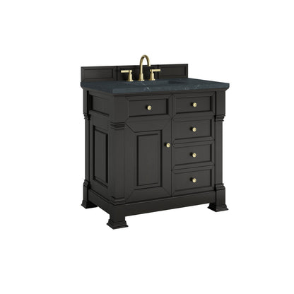 James Martin 547-V36 Brookfield 36” Single Vanity – Black Onyx / Honey Oak / Pearl Charcoal