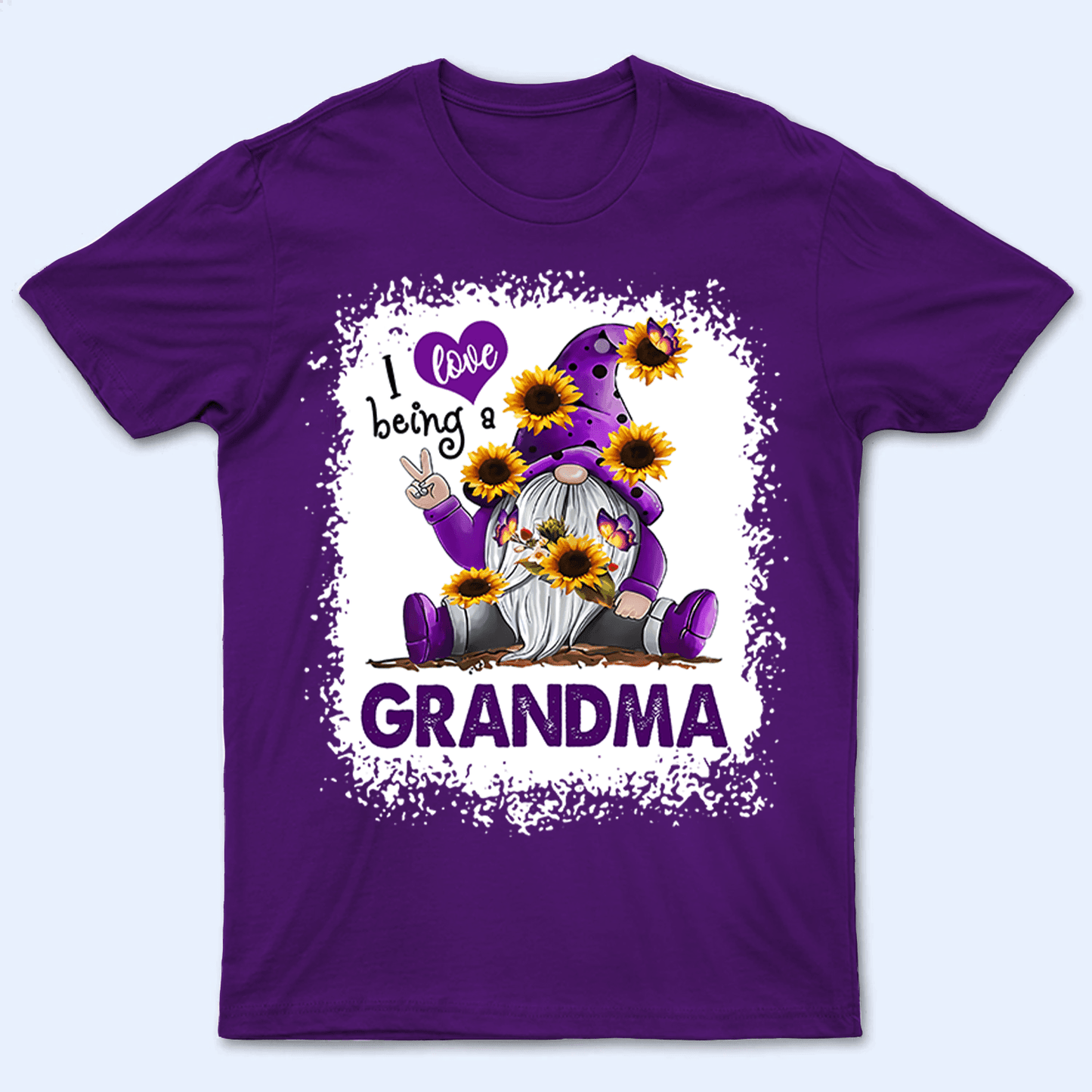 I Love Being A Grandma Gnome - Personalized Custom T Shirt - Birthday, Loving, Funny Gift for Grandma/Nana/Mimi, Mom, Wife, Grandparent - Purple