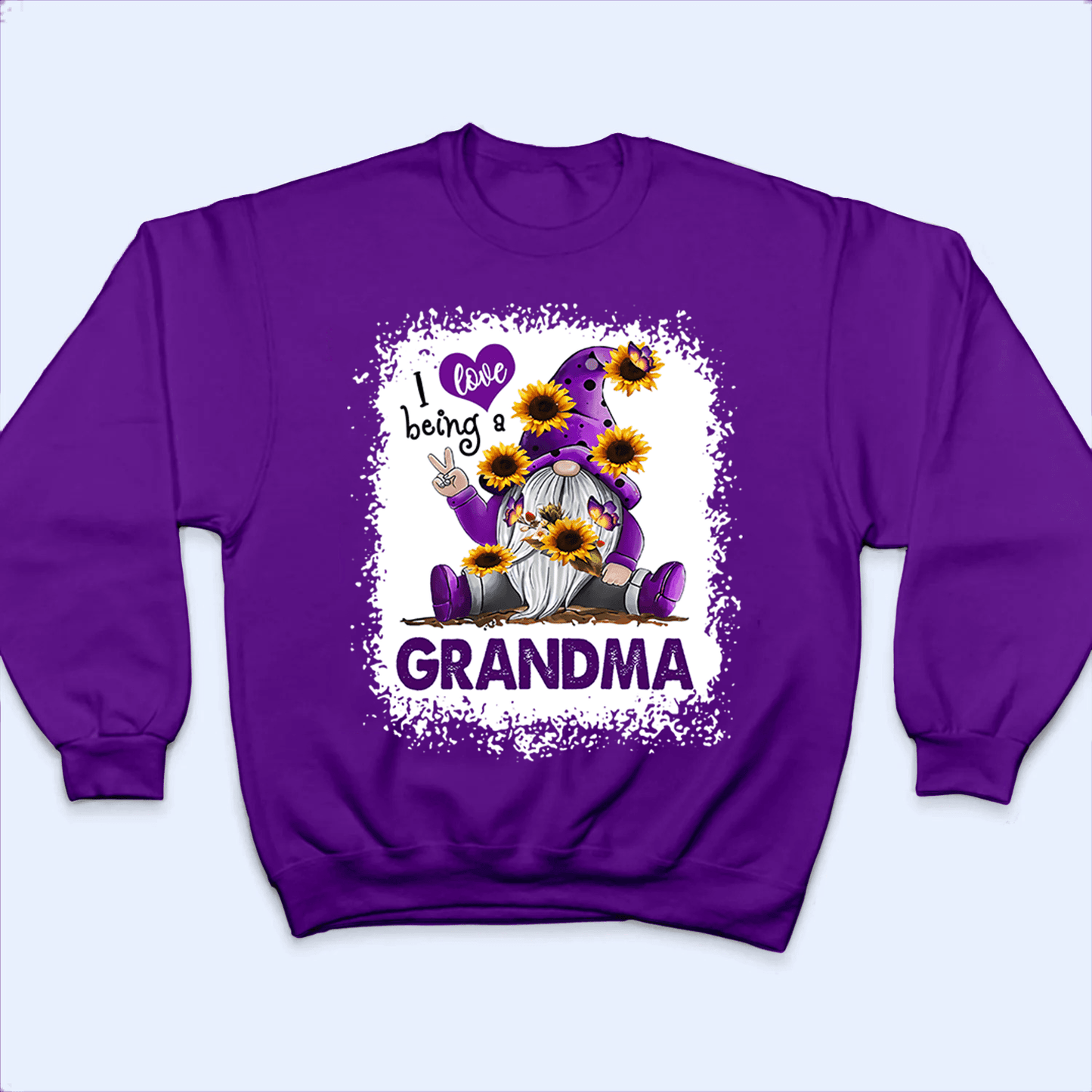 I Love Being A Grandma Gnome - Personalized Custom T Shirt - Birthday, Loving, Funny Gift for Grandma/Nana/Mimi, Mom, Wife, Grandparent - Purple
