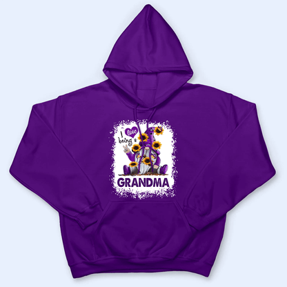 I Love Being A Grandma Gnome - Personalized Custom T Shirt - Birthday, Loving, Funny Gift for Grandma/Nana/Mimi, Mom, Wife, Grandparent - Purple