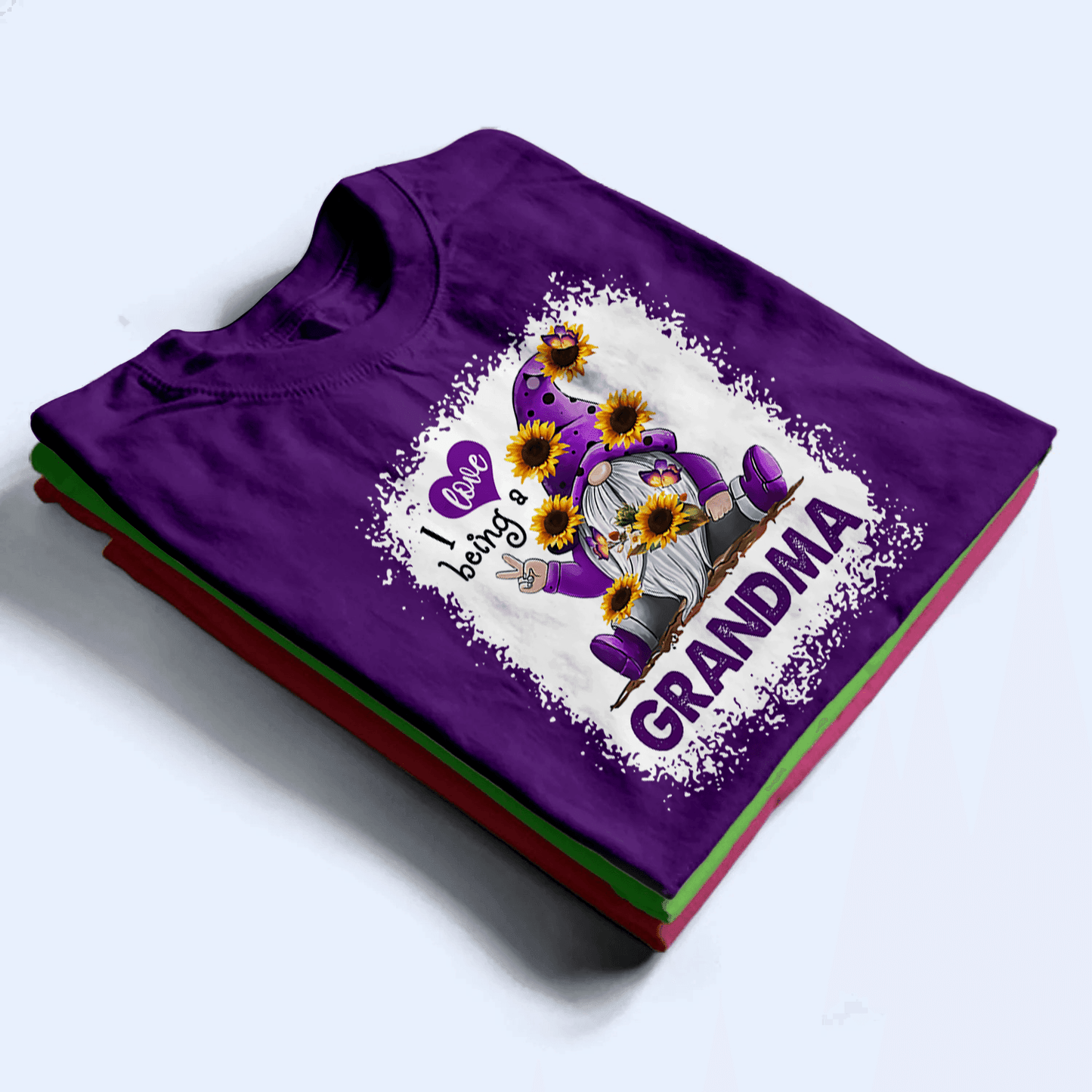 I Love Being A Grandma Gnome - Personalized Custom T Shirt - Birthday, Loving, Funny Gift for Grandma/Nana/Mimi, Mom, Wife, Grandparent - Purple