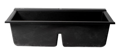 ALFI brand AB3418DBDI 33" Granite Composite Workstation Step Rim Double Bowl Drop In Sink with Accessories