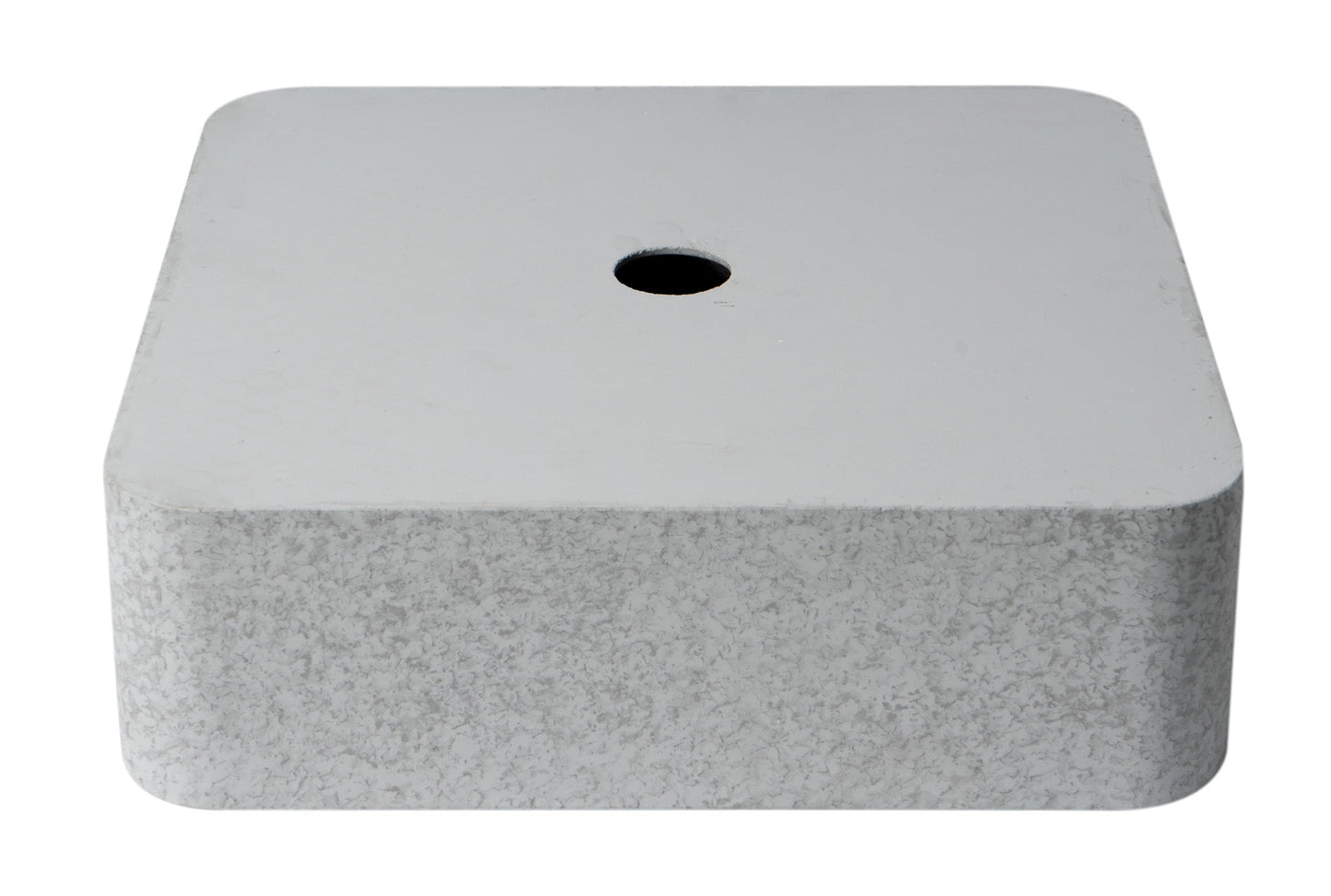 ALFI brand  16" Solid Concrete Chiseled Style Square Above Mount Vessel Sink