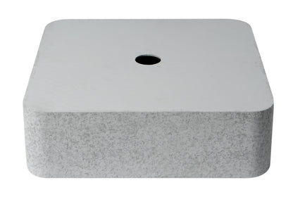 ALFI brand  16" Solid Concrete Chiseled Style Square Above Mount Vessel Sink