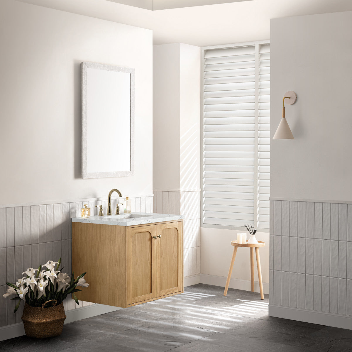 Laurent 30" Single Vanity Cabinet, Light Natural Oak