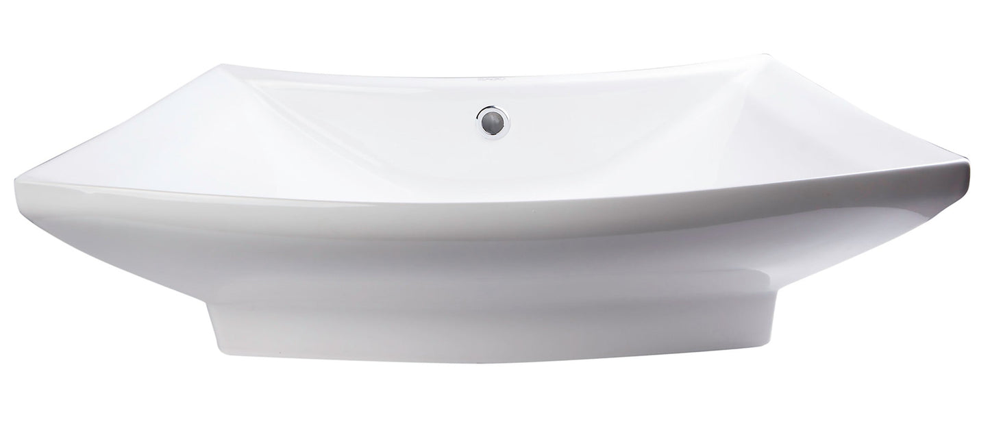 EAGO  EAGO BA142  28" Rectangular Porcelain Bathroom Vessel Sink with Single Hole