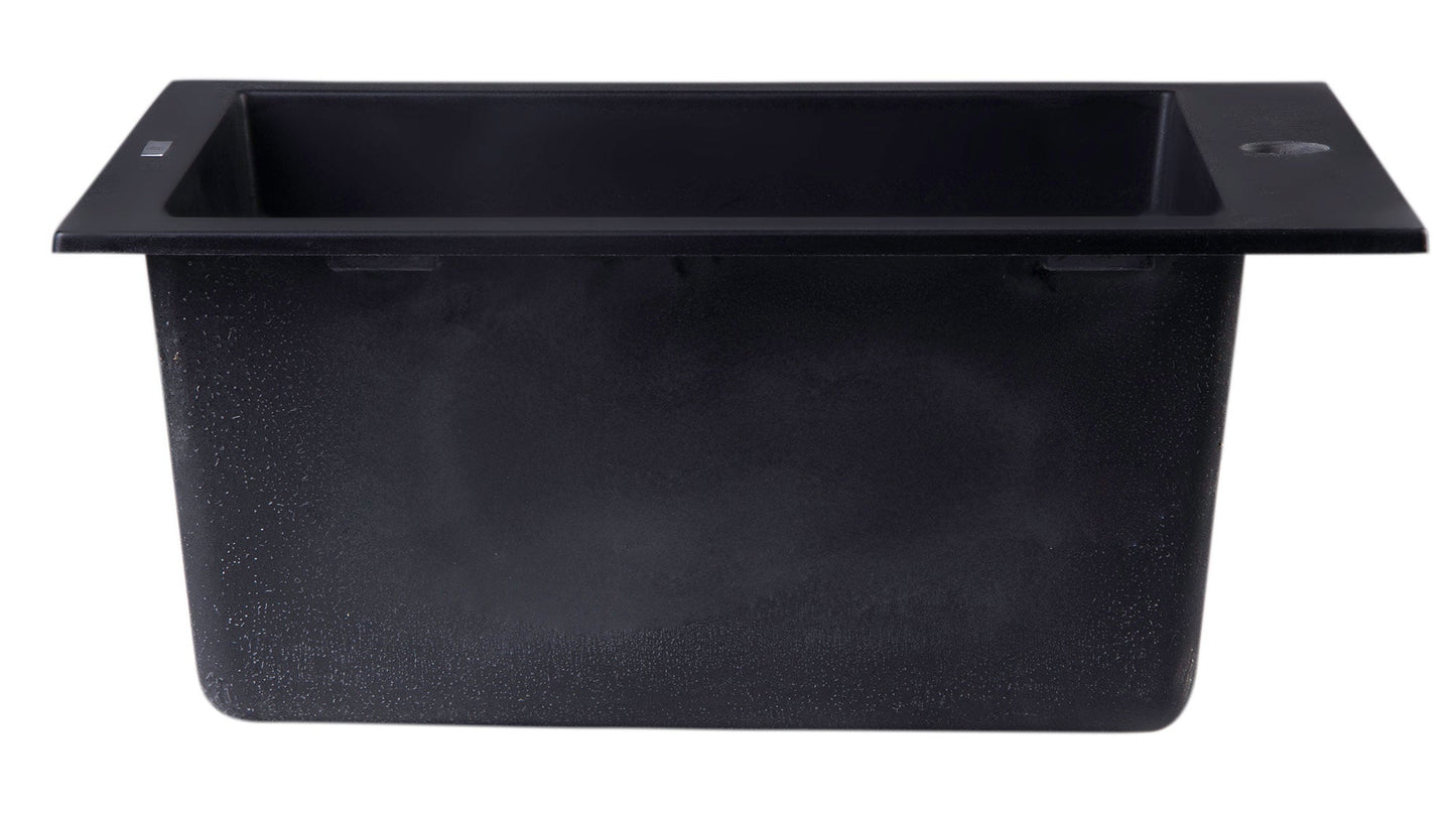 ALFI brand AB1720DI 17" Drop-In Rectangular Granite Composite Kitchen Prep Sink