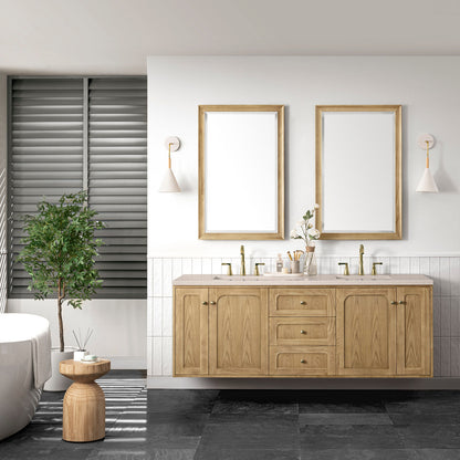 Laurent 72" Double Vanity Cabinet, Light Natural Oak