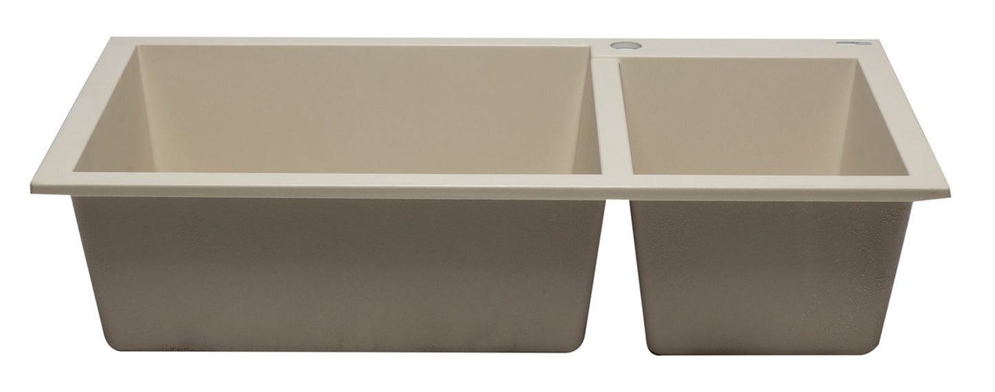 ALFI brand AB3319DI 34" Double Bowl Drop In Granite Composite Kitchen Sink
