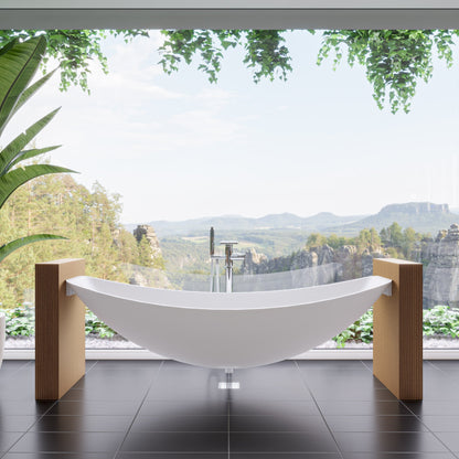 ALFI brand HammockTub1 HammockTub1 79" Acrylic Suspended Wall Mounted Hammock Bathtub