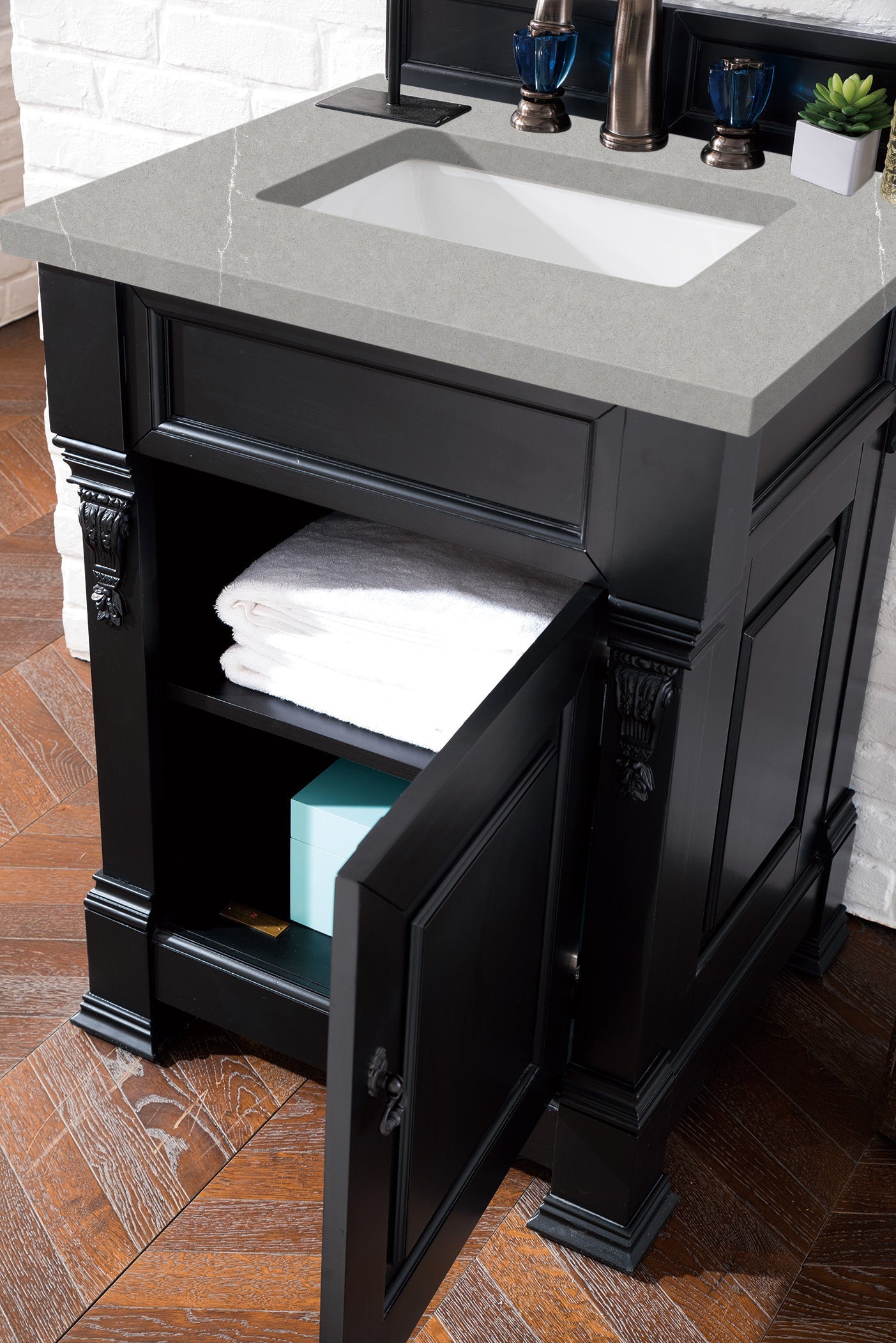 Brookfield 26" Single Vanity Cabinet, Antique Black
