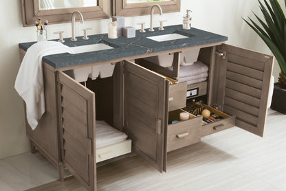 Portland 60" Double Vanity Cabinet, Whitewashed Walnut