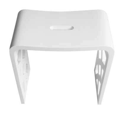 ALFI brand  ABST88 Designer White Matte Solid Surface Resin Bathroom / Shower Stool