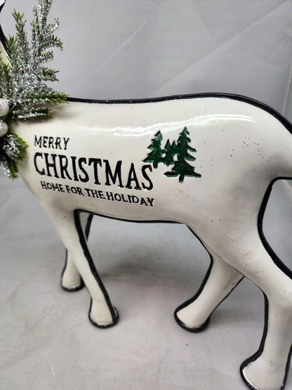 Merry Christmas White Reindeer