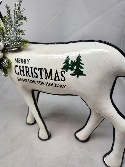 Merry Christmas White Reindeer