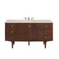 Amberly 60" Single Vanity Cabinet, Mid-Century Walnut