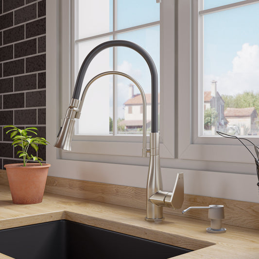 ALFI brand ABKF3001 Kitchen Faucet with Black Rubber Stem