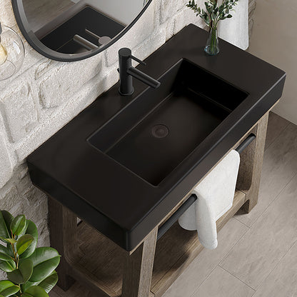 Auburn 36" Single Sink Console, Weathered Timber