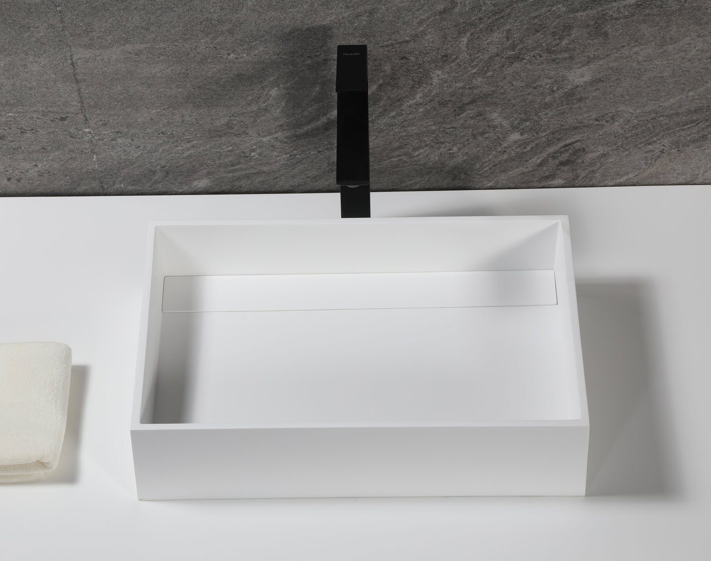 ALFI brand  ABRS2014 20" x 14" White Matte Solid Surface Resin Sink