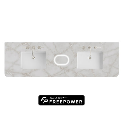 72" Single Radius Cut Top, 3 CM Victorian Silver Silestone w/ Sink & FreePower Wireless Charger