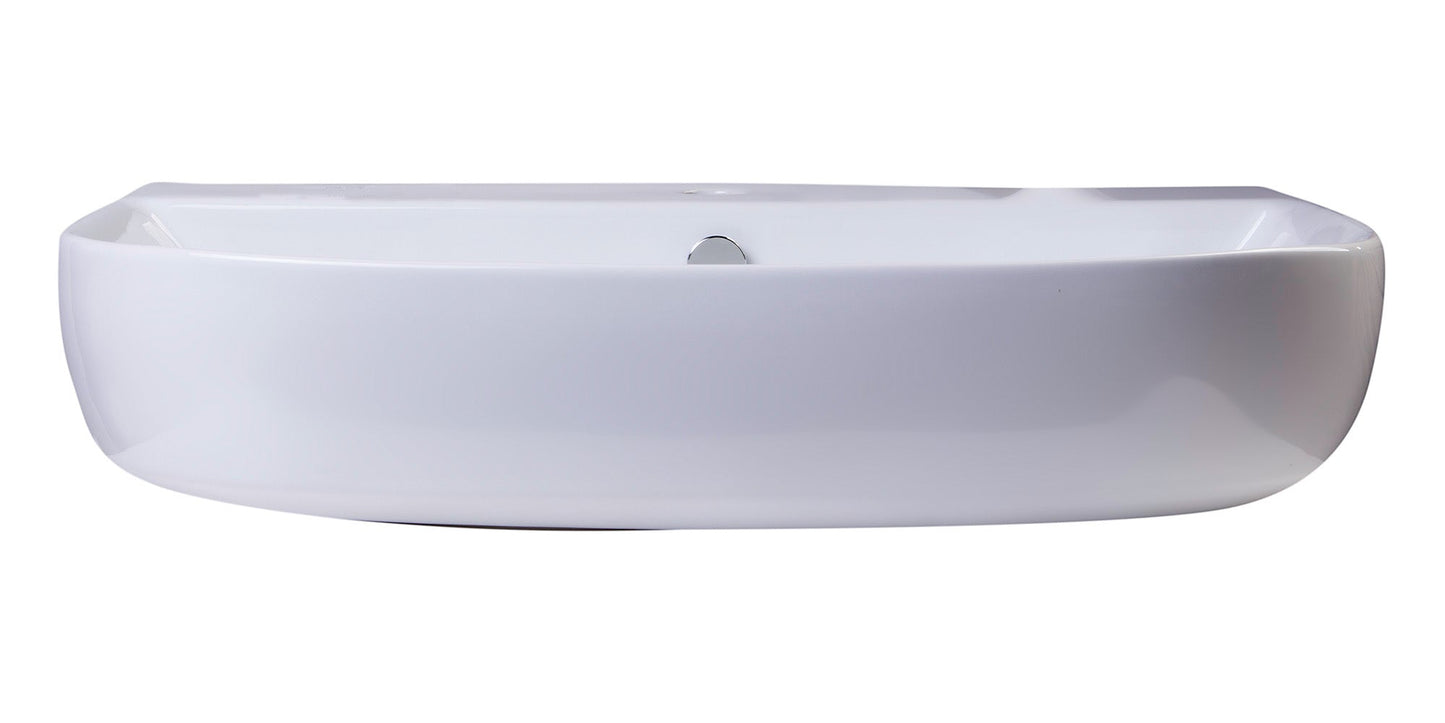ALFI brand  AB112  28" White D-Bowl Porcelain Wall Mounted Bath Sink