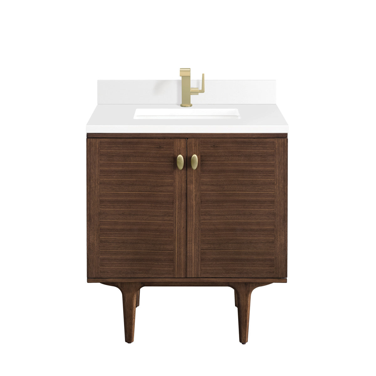 Amberly 30" Single Vanity Cabinet, Mid-Century Walnut
