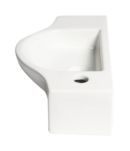 ALFI brand  ABC114 White 18" Small Wall Mounted Ceramic Sink with Faucet Hole