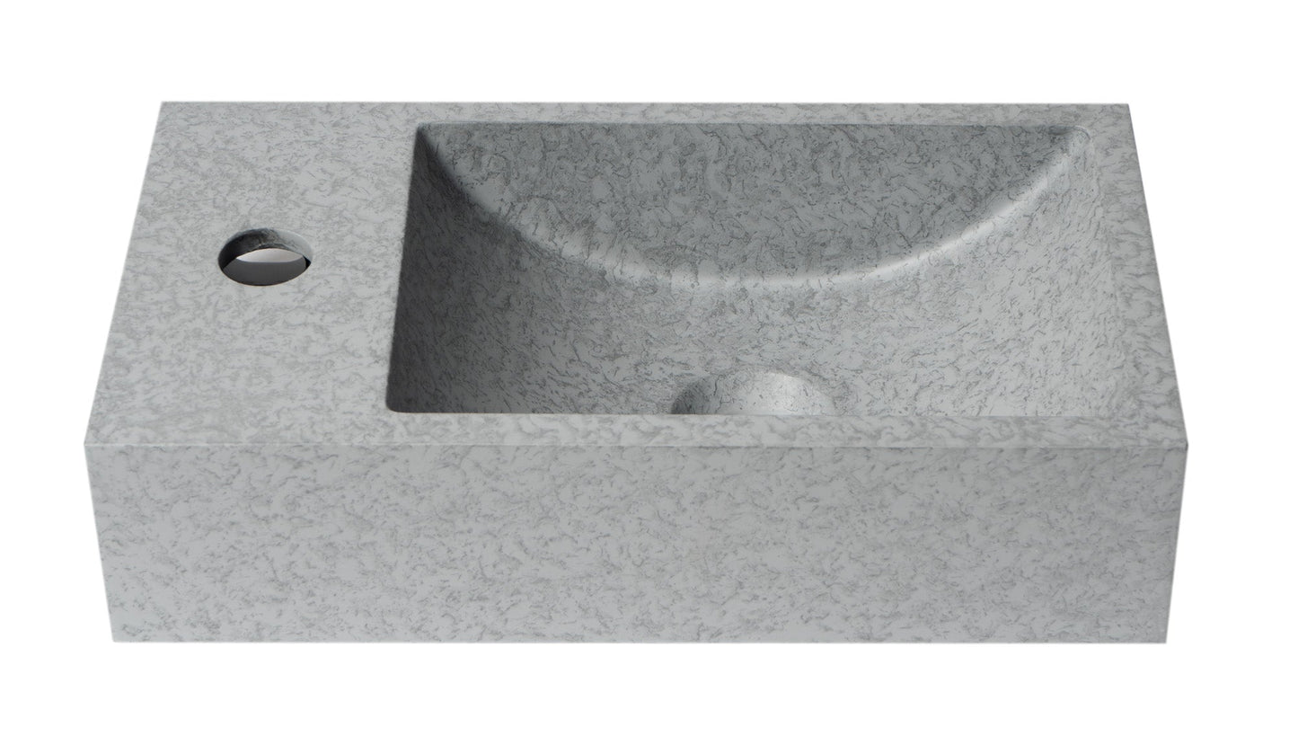 ALFI brand  ABCO108 16" Small Rectangular Solid Concrete Gray Matte Wall Mounted Bathroom Sink