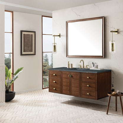 Amberly 60" Single Vanity Cabinet, Mid-Century Walnut