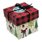 Gift Box Cube for Gift Cards - 3" x 3" - Woodland Santa