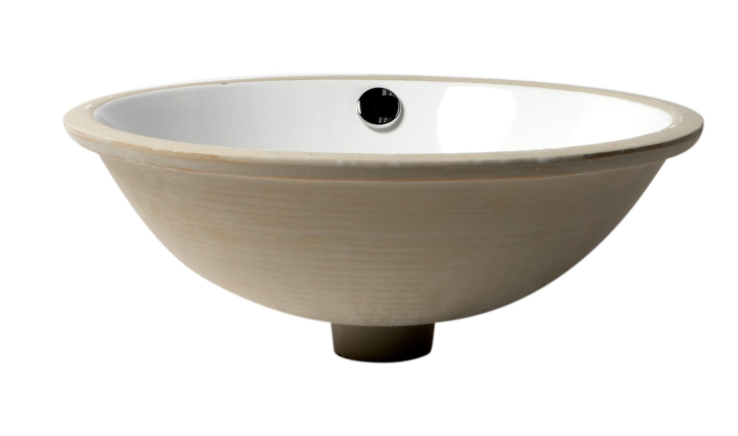 ALFI brand  ABC601 White 17" Round Undermount Ceramic Sink